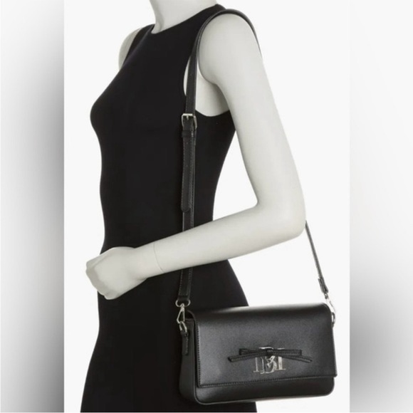NWT Badgley Mischka Black Bow Clutch Crossbody Bag - Picture 3 of 8